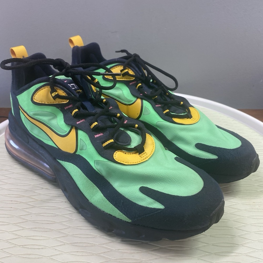 Nike Air Max‎ 270 Mens React Pop Art Electro Green/Yellow Ochre Sneakers-Sz.10